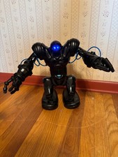 WowWee Black Robosapien RS Blue Interactive Robot w/Remote 14 inches tall
