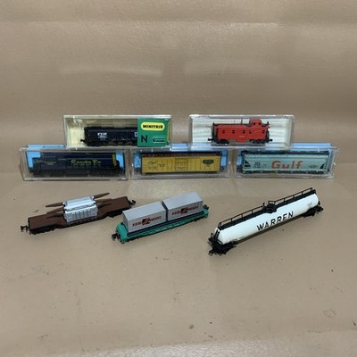 10 Vintage Lot Atlas Minitrix N Scale Diesel Engine Boxcar Tanker Caboose
