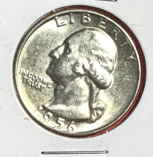1956D Choice Uncirculated! US Washington SILVER Quarter! Denver Mint! Old Coin!