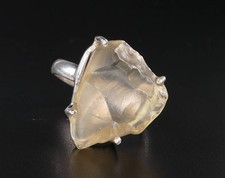 Raw Libyan Desert Glass Sterling Silver Ring size 62 US 10 COA Box pw