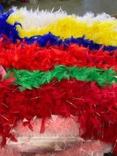 Mixed selection of various coloured  feather boas  for fancy dress, decoration
