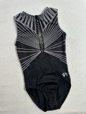 GK Elite LEOTARD Gymnastics ENCHANTRESS Silver SEQUIN Bling TANK Leo SIZE: AXS