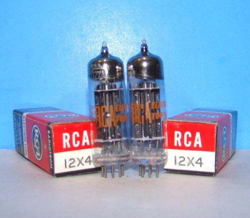 12X4 NOS RCA 1965 radio audio amplifier vintage vacuum tubes 2 valve tested 12X4