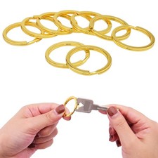 15/20/25/30/32/35mm Solid Brass Flat Keyring Split Key Rings Hoop Loop Keychain
