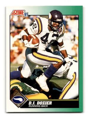 D.J. Dozier 1991 Score #274 Minnesota Vikings Centered Mint to Gem