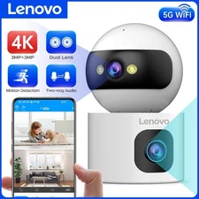 Lenovo 4K Dual Lens WiFi Security Camera 5G Indoor Motion Detection Two-Way Audi