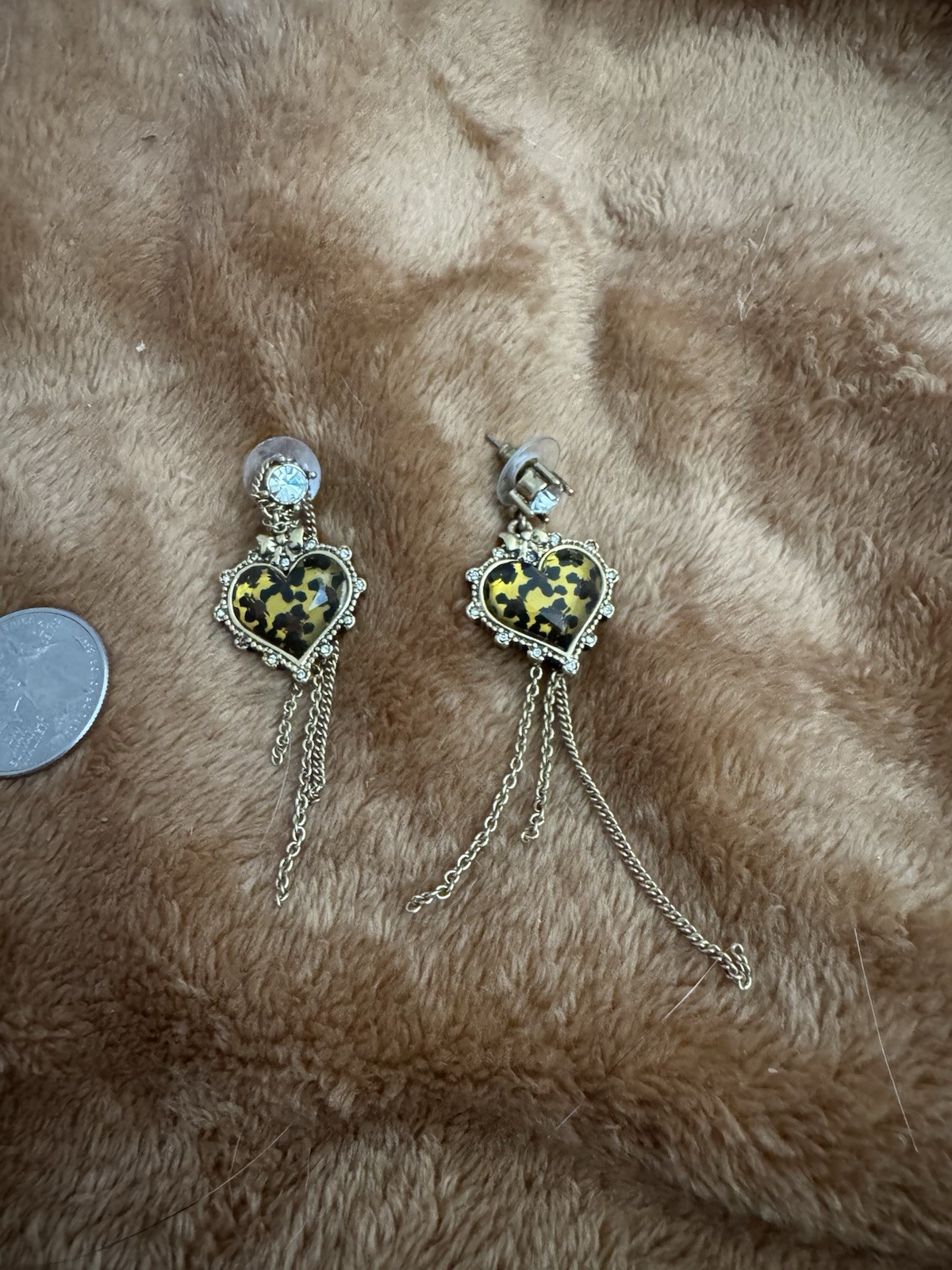 Betsy Johnson Leopard Dangling Post Earrings   Su… - image 3