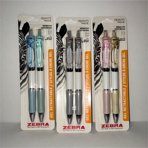 Zebra Quality Value Gel Retractable Pens, 0.7mm Medium Point, Black Ink, 2-Pack