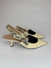 Dior Cream Patent Leather J'Adior Slingback Pumps Size 39.5EU/ 9.5US/ 6.5UK