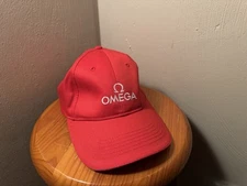 OMEGA Red Cap Hat Swiss Watch One Size Fits Most Dad Hat Rue Jakob-Stampfli