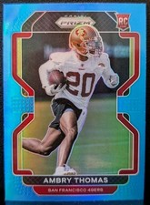 2021 Panini Prizm Ambry Thomas RC Light Blue Prizm #439 San Francisco 49ers 