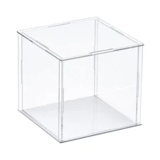 Clear Display Case, Acrylic Box Assemble Box 20x20x20cm for Collectibles, Crafts