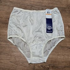 NWT Vintage Vanity Fair Silky Ivory Lace Briefs Size 7 Granny Panties