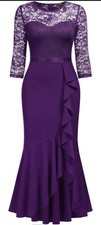 MISSMAY Women's XXL 2/3 Sleeves Party Bridesmaid Long Dress Size 2XL 20 - 22 UK