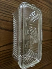 Vintage Federal Glass Embossed Rectangular Refrigerator Dish & Lid PERFECT! 8”
