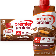 Premier Protein Shake, Chocolate Peanut Butter, 30g Protein,11 fl oz,12ct