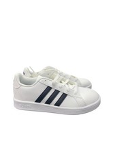 adidas Kids Grand Court Sneaker White/Black/White Size 13 US