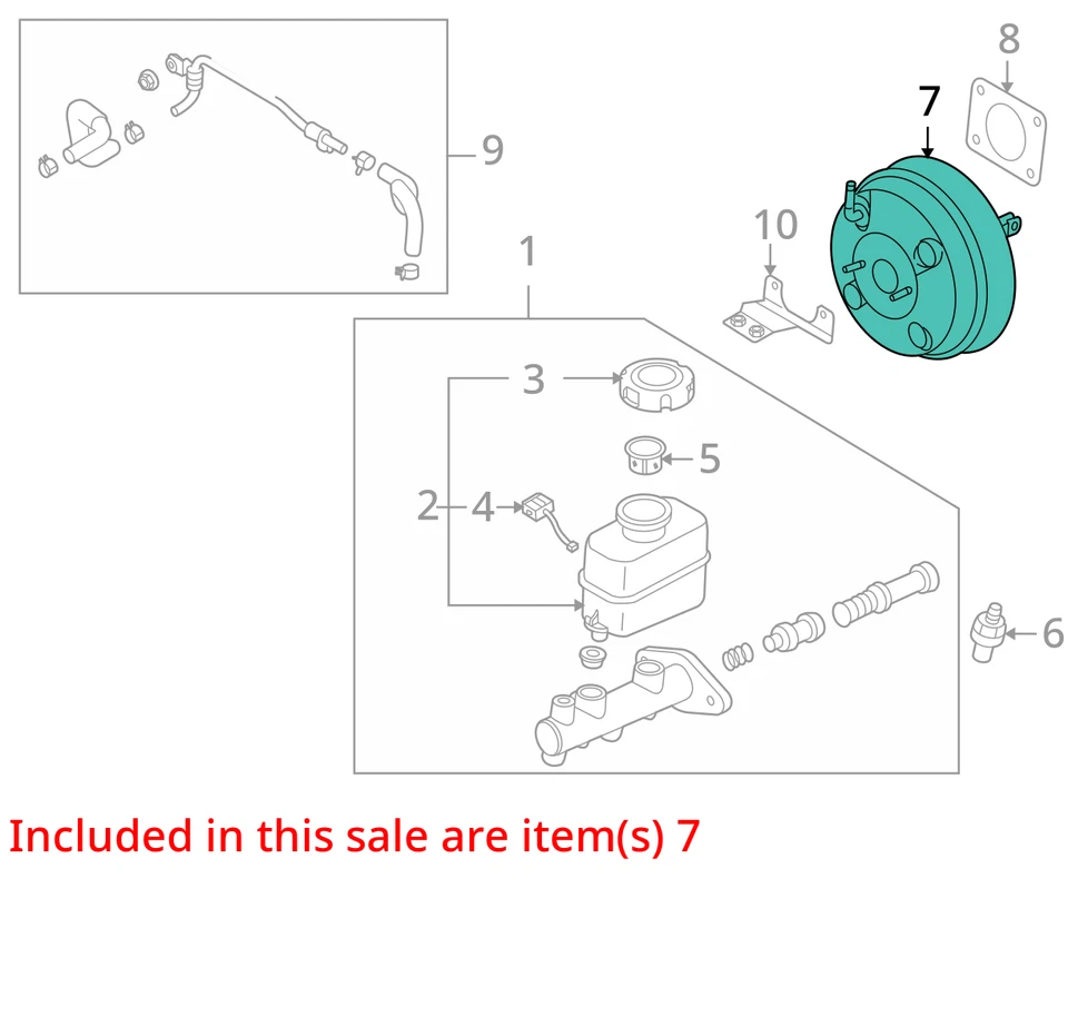 2005 Kia Amanti Power Brake Booster OEM 54K Miles - LKQ435161153 - Image 4 of 4