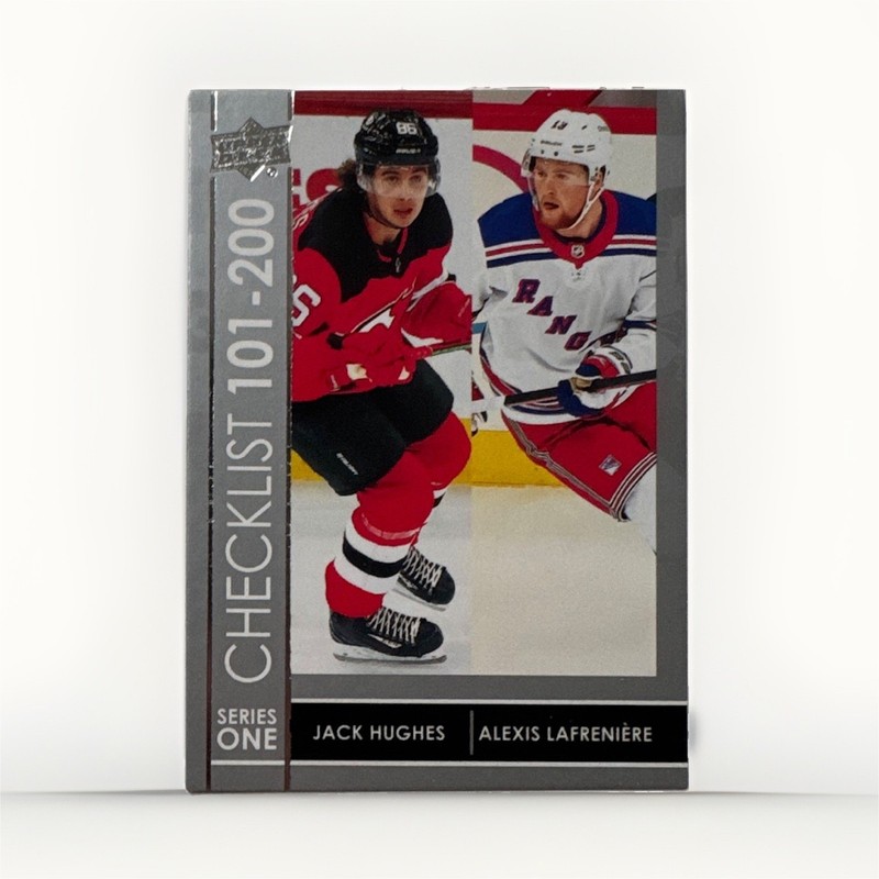 Upper Deck 2021-22 Series 1 Checklist Jack Hughes Alexis Lafrenière #200