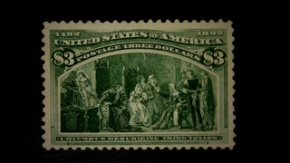 Francobolli Stati Uniti Colombian Expo Scott 243 tre dollari mai usati cv 750 00