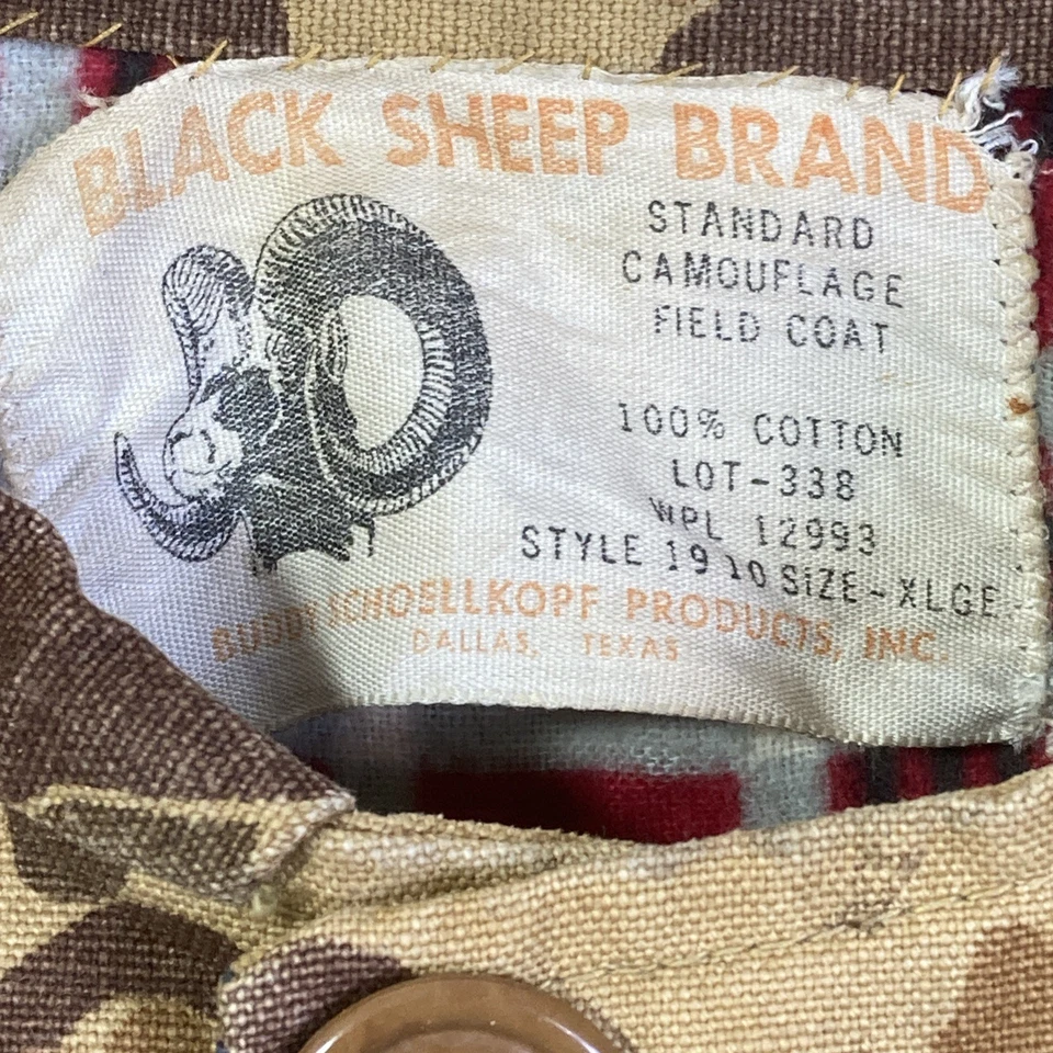 Abrigo de Campo Camuflado Estándar Marca Oveja Negro De Colección Para Hombre XL Marrón Estilo 19 10 Foto 4 de 4