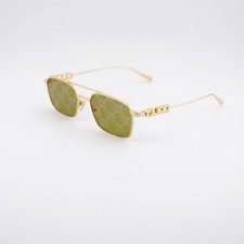 Gucci GG1804S 002 Gold/Green with GG Pattern 54-19-145 Sunglasses New Authentic