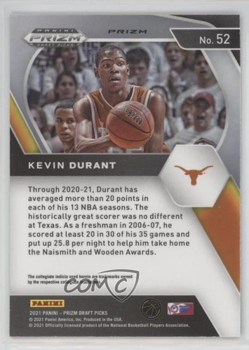 2021-22 Panini Prizm Draft Picks Orange Ice Prizm Kevin Durant #52 2d8 - Picture 2 of 3