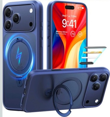 Torras Ostand iPhone 17 Pro Case - Magnetic MagSafe & Kickstand - Deep Blue