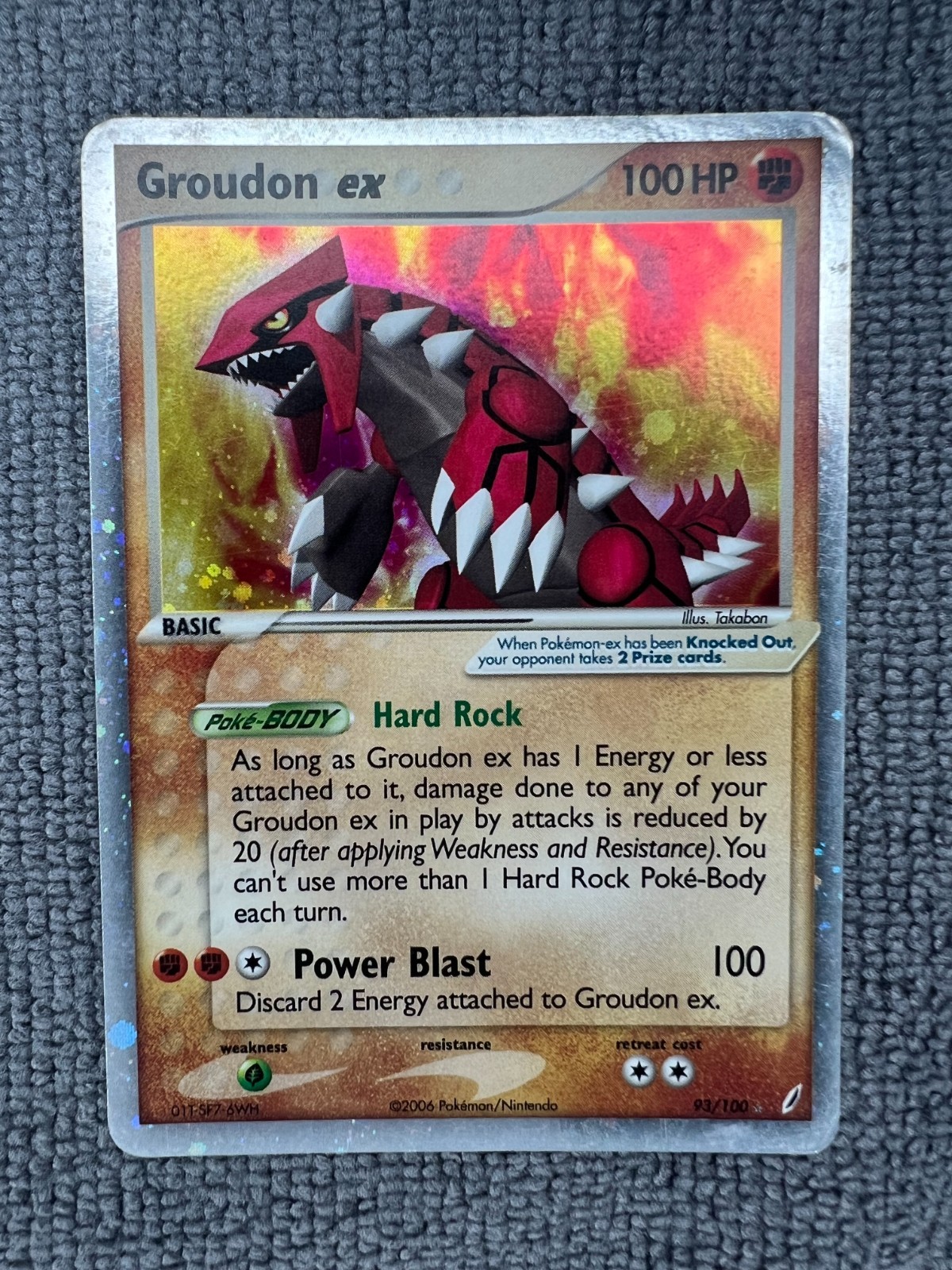 Groudon ex 93/100 Ultra Rare EX Crystal Guardians 2006 Pokemon Holo Vintage LP