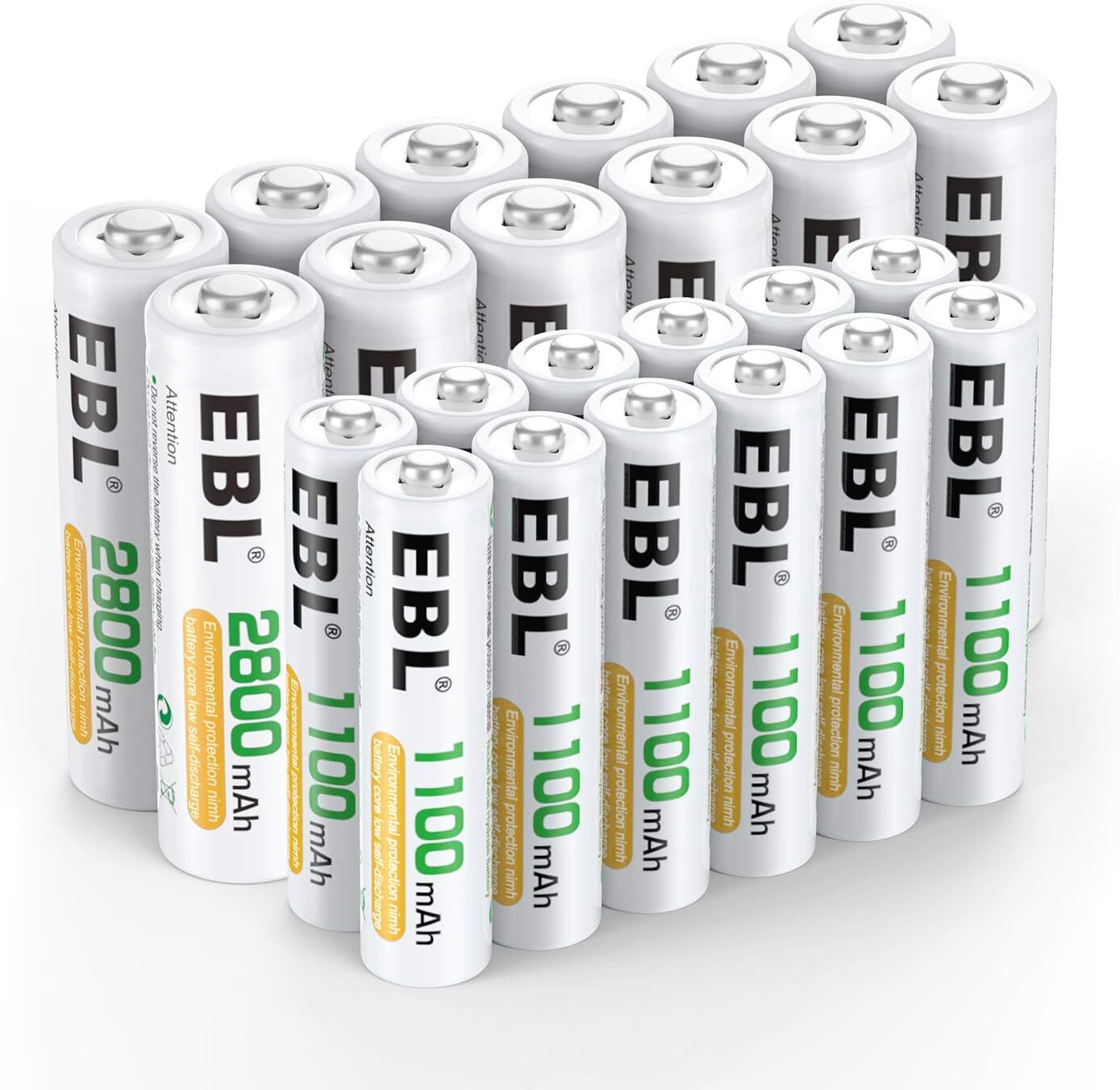 EBL 24 Sets AA AAA Batteries Combo with 12-Pack AA 2800mAh & 12-Pack AAA-image