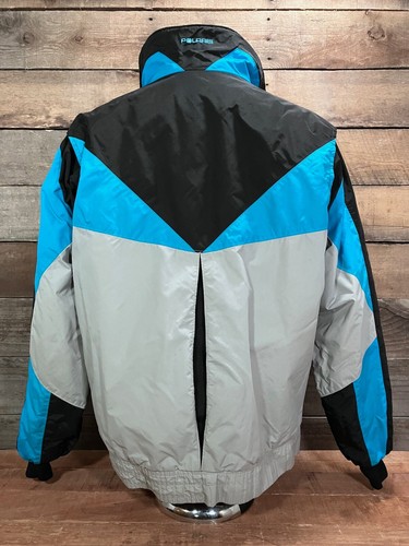 POLARIS Winter Wear COAT Men's LARGE LONG Blue & Black VINTAGE 1990's SWEET! - Picture 8 of 18