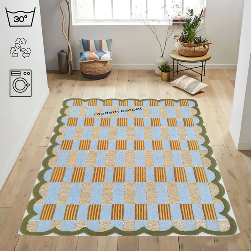 Matilda Goad Plaid Rugs Handmade 100% Woolen Hand Tufted For Home Decoration - Picture 9 of 22