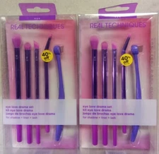 Real-Techniques Eye Love Drama Makeup Brush Kit- 5pc for,shadow/liner/lash #4262