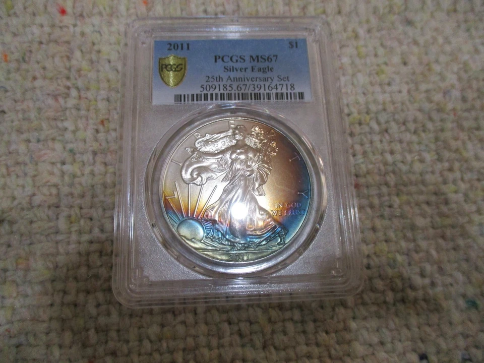 2011 Silver Eagle 25th Anniversary Set PCGS MS67 "BEAUTIFUL NATURALLY TONED" - Image 2 of 4