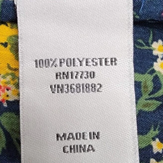 Camisa Top Blusa Tucker Mujer Talla S Pequeña Multicolor Floral Foto 3 de 4