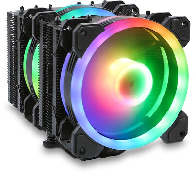 Gelid Solutions Glacier Black ARGB Intel AMD CPU Kühler 2 x 120mm Lüfter TDP 220W