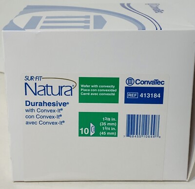 ConvaTec 413184 SUR-FIT Natura 1-3/8 Pre-Cut Skin Barrier Convex 1-3/4'' 1BX/10EA