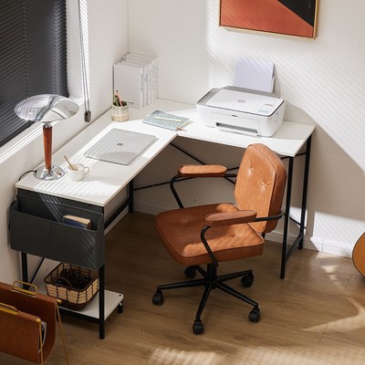 L-Shaped Desk Corner Computer Desk Home Office Study Gaming Table Metal Frame