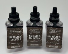3 BATH BODY WORKS MAHOGANY TEAKWOOD WALLFLOWER FRAGRANCE REFILL BULB PLUG IN