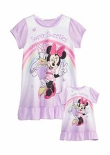 New Disney Toddler Girl Minnie Mouse  Daisy Duck Nightgown with Doll Gown 3 4 5