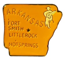 Arkansas Enamel State Map Hat Cap Lapel Pin (ACE - 604)