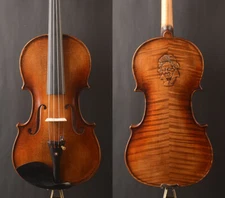 A Deluxe M19+ Strad Copy Violin,anti VR！Rare Carving! Strong rich tone