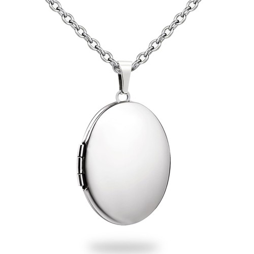 Silver Oval Locket Necklace For Women Locket Necklace that Hold Pictures For Gir