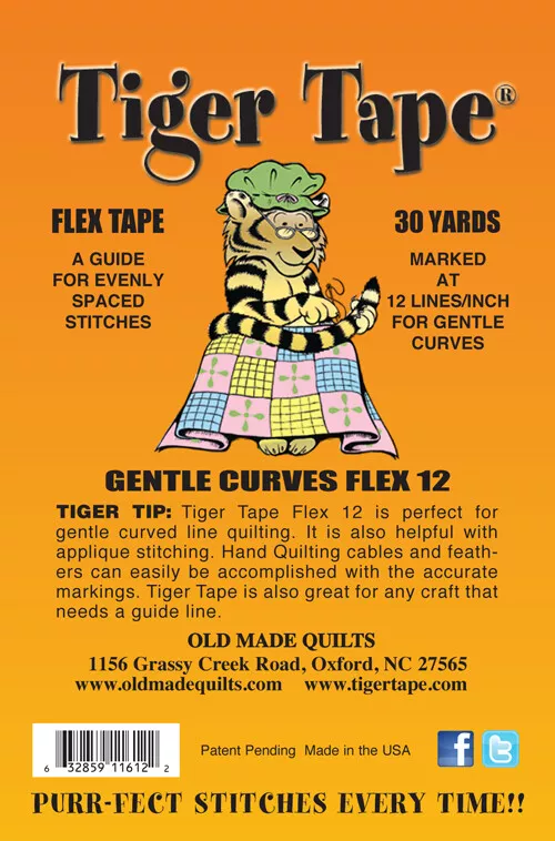 Tiger Tape from Old Made Quilts - 8 Styles - A Guide for Evenly Spaced  Stitches