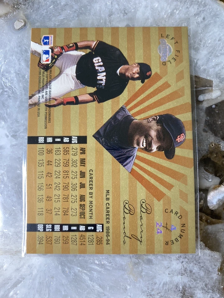 '90s Vintage 1995 Leaf Limited GOLD INSERT #4 Barry Bonds Baseball Card! BEAUTY! - Image 2 of 2