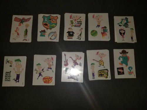LOT OF  60 Disney Phineas and Ferb TEMPORARY TATTOO~WATERPROOF 2A1