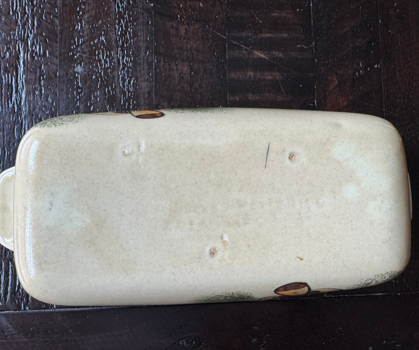 Vintage 1971 Los Angeles Potteries Ovenware Harvest Mushrooms Loaf pan