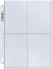 30 x ULTRA PRO 4 POCKET PLATINUM SERIES SLEEVES PAGES LARGE CARDS POSTCARDS 
