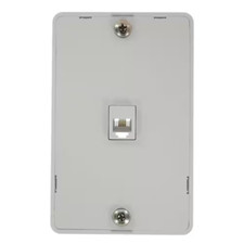 6-Position 4-Conductors Screw Terminals Telephone Wall Jack in White