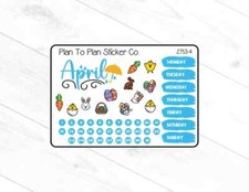 2753-4 April Journal Planner Stickers.
